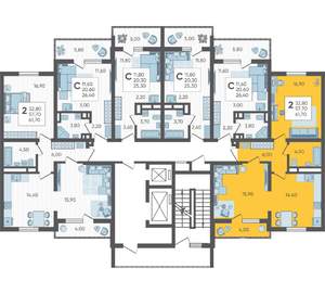 2-к квартира, вторичка, 62м2, 6/10 этаж