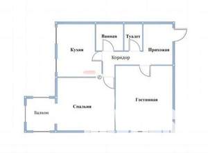 2-к квартира, вторичка, 62м2, 3/3 этаж