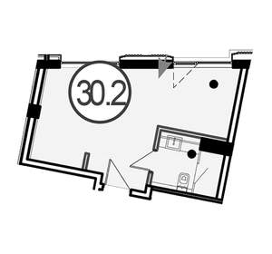 Студия квартира, вторичка, 30м2, 4/4 этаж