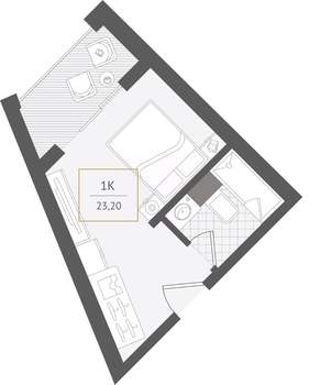 1-к квартира, вторичка, 23м2, 6/10 этаж