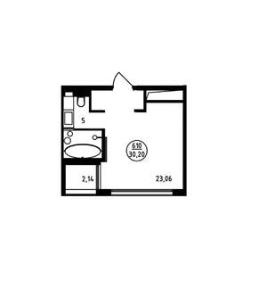 Студия квартира, вторичка, 30м2, 1/7 этаж