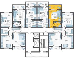 Студия квартира, вторичка, 26м2, 8/10 этаж