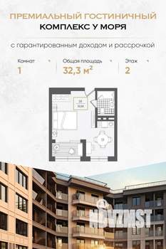 1-к квартира, вторичка, 32м2, 2/10 этаж