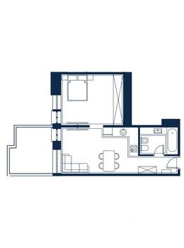 1-к квартира, вторичка, 51м2, 1/4 этаж