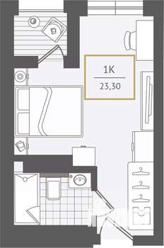 1-к квартира, вторичка, 23м2, 8/10 этаж