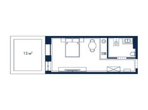 1-к квартира, строящийся дом, 31м2, 1/4 этаж