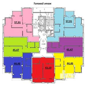 2-к квартира, вторичка, 58м2, 6/12 этаж