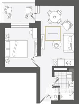 2-к квартира, строящийся дом, 40м2, 7/10 этаж
