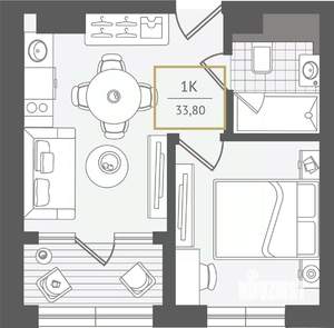 2-к квартира, вторичка, 34м2, 2/10 этаж