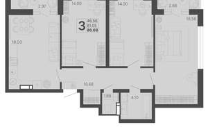 3-к квартира, вторичка, 84м2, 13/20 этаж