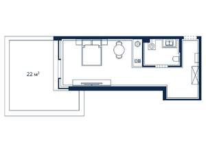 1-к квартира, строящийся дом, 38м2, 1/4 этаж