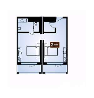 2-к квартира, вторичка, 57м2, 8/8 этаж