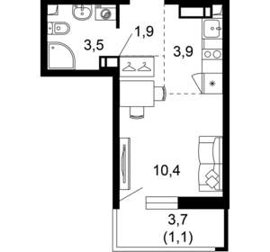 1-к квартира, вторичка, 21м2, 6/17 этаж