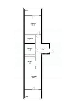 2-к квартира, вторичка, 50м2, 5/12 этаж