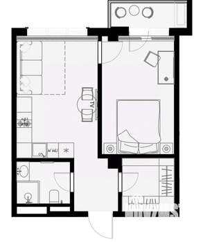 1-к квартира, вторичка, 45м2, 3/7 этаж