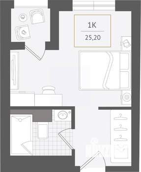 1-к квартира, вторичка, 25м2, 5/10 этаж