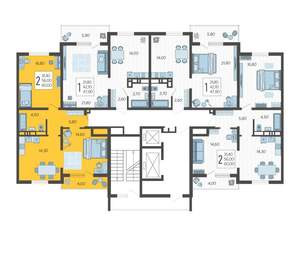 2-к квартира, вторичка, 60м2, 4/16 этаж
