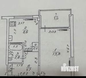 1-к квартира, вторичка, 37м2, 1/7 этаж
