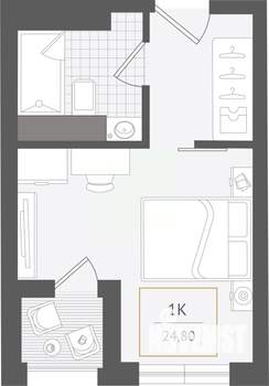1-к квартира, вторичка, 25м2, 7/10 этаж