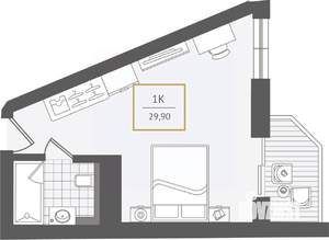 1-к квартира, вторичка, 31м2, 7/10 этаж