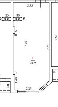 Студия квартира, вторичка, 25м2, 3/3 этаж