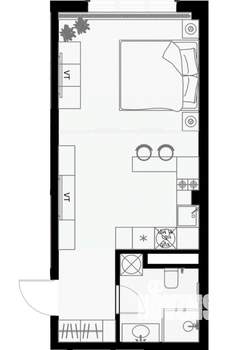 Студия квартира, вторичка, 33м2, 2/7 этаж