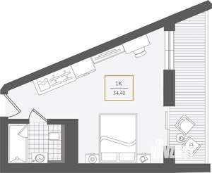 1-к квартира, вторичка, 35м2, 8/10 этаж