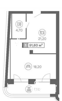 2-к квартира, вторичка, 52м2, 4/8 этаж