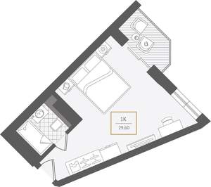 1-к квартира, вторичка, 30м2, 4/10 этаж