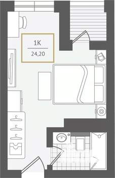 1-к квартира, вторичка, 24м2, 9/10 этаж