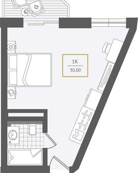1-к квартира, вторичка, 31м2, 4/10 этаж