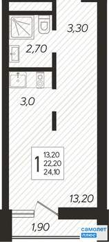 Студия квартира, вторичка, 24м2, 15/19 этаж