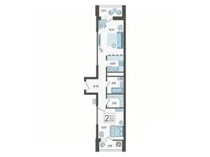 2-к квартира, вторичка, 52м2, 10/19 этаж