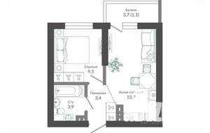 1-к квартира, вторичка, 34м2, 7/12 этаж