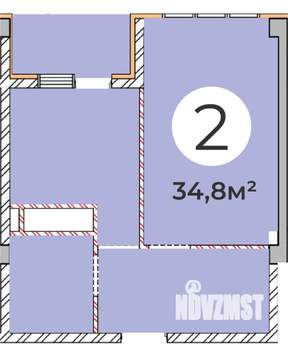 2-к квартира, вторичка, 35м2, 7/9 этаж