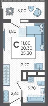 Студия квартира, вторичка, 25м2, 15/16 этаж