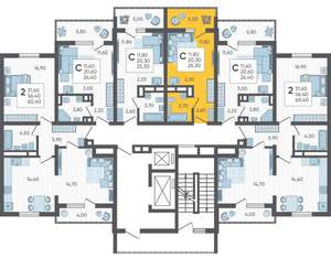 Студия квартира, вторичка, 25м2, 12/16 этаж