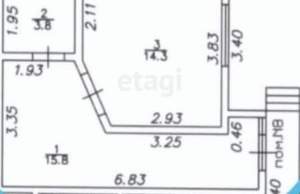 1-к квартира, вторичка, 34м2, 1/3 этаж