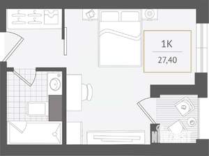 1-к квартира, вторичка, 27м2, 5/10 этаж