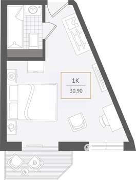 1-к квартира, вторичка, 31м2, 5/10 этаж