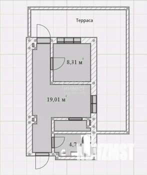 2-к квартира, вторичка, 34м2, 1/3 этаж
