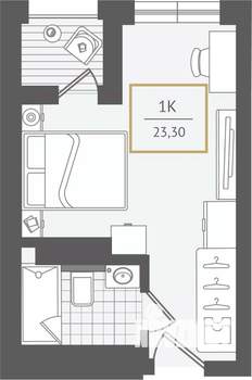 1-к квартира, вторичка, 24м2, 9/10 этаж