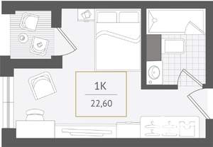 1-к квартира, вторичка, 23м2, 5/10 этаж