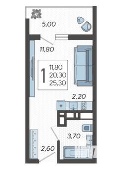 Студия квартира, вторичка, 23м2, 4/11 этаж