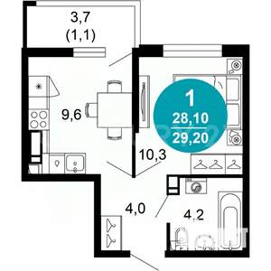 1-к квартира, вторичка, 29м2, 11/17 этаж