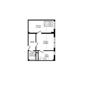 2-к квартира, вторичка, 51м2, 1/12 этаж