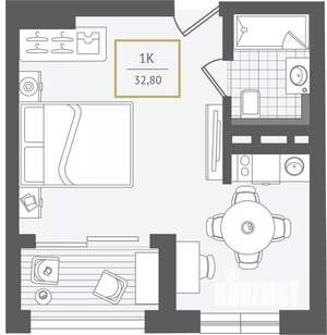 1-к квартира, вторичка, 33м2, 7/10 этаж