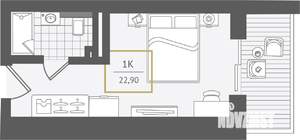 1-к квартира, вторичка, 23м2, 7/10 этаж