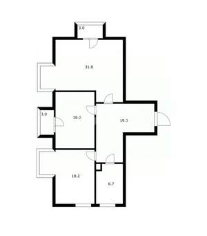 3-к квартира, вторичка, 92м2, 3/4 этаж