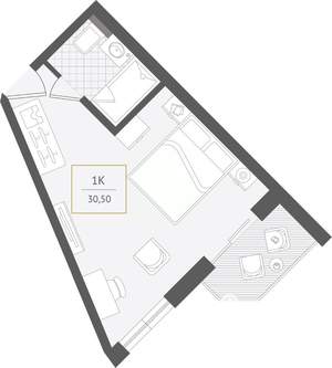 1-к квартира, вторичка, 31м2, 4/10 этаж